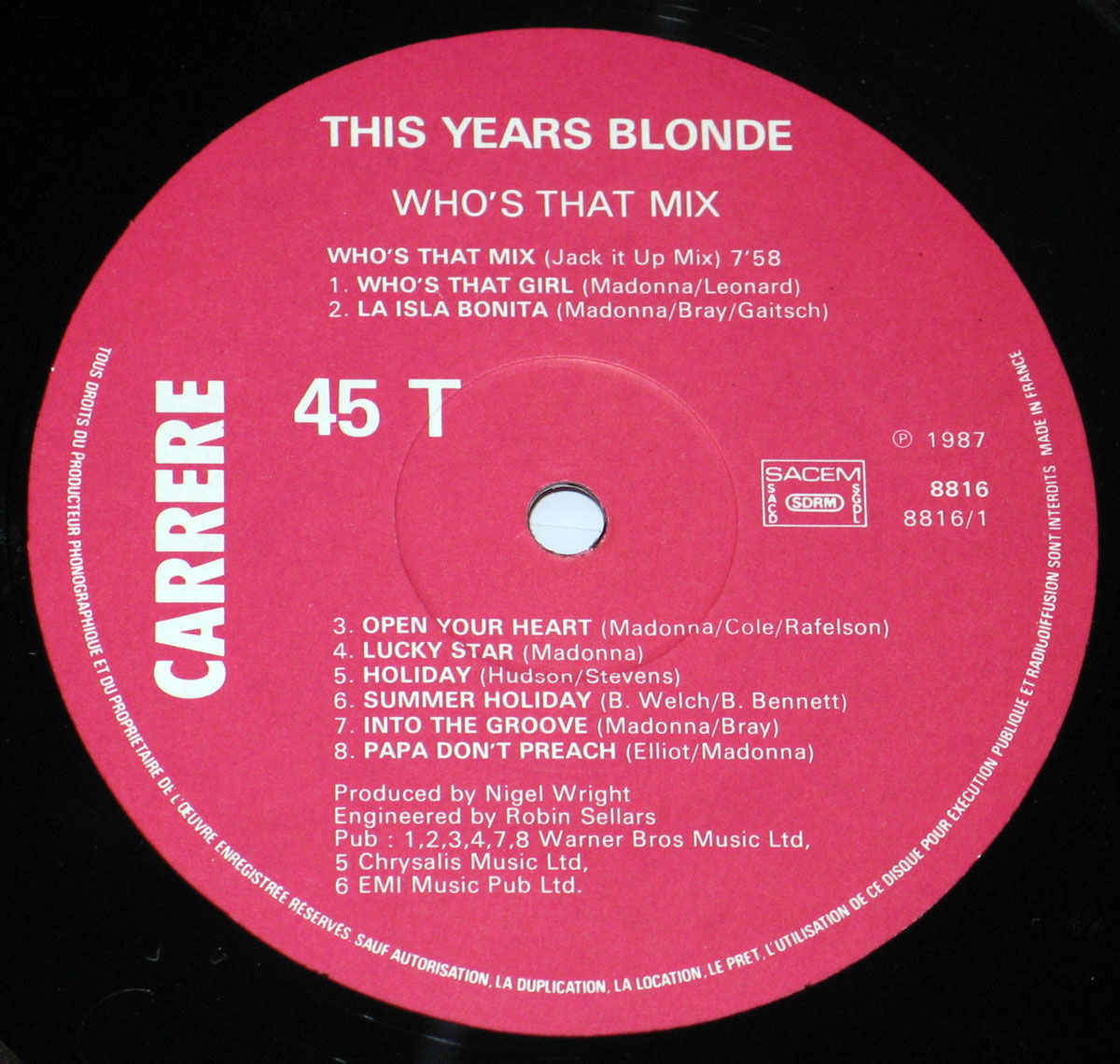 High Resolution Photo #2 THIS YEARS BLONDE Whos That Mix Madonna 